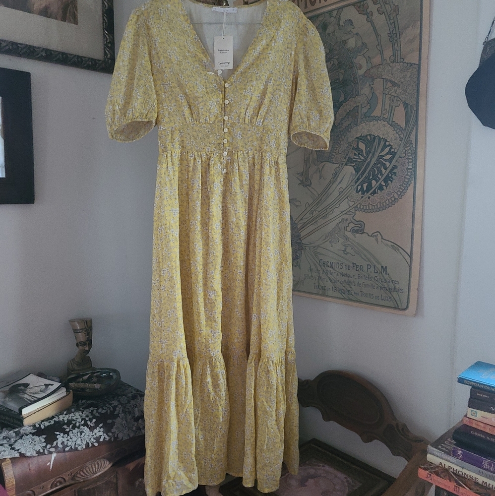 MNG Sustainable Cotton Yellow dress